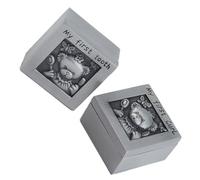 DECHOUS Boîte à Dents de Lait en Métal Sculpture Ours Petite Boîte Commémorative Carrée pour Souvenirs Bébé Rangement Sécurisé pour Dents et Cheveux Présent pour Garçon et Filles