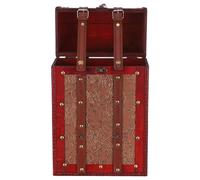 DECHOUS Boîte à Vin Bois Vintage Marron pour 2 Bouteilles avec Serrure Métallique, Portable et Rustique, pour Mariages et Célébrations Spéciales