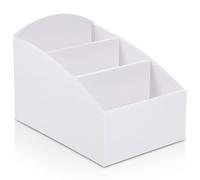 DECHOUS Boîte de Rangement à Compartiments en Acrylique Blanc pour Sachets D'assaisonnement et Sachets de Sucre Organisateur de Comptoir Café pour Bureau et Hôtel Support Polyvalent Thé
