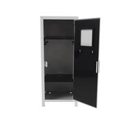 DECHOUS Boîte de Rangement Cosmétique en Métal Émaillé Blanc Brillant, Petit Organisateur de Maquillage Multifonctionnel avec Couvercle, Boîte de Bureau Décorative pour Coiffeuse et