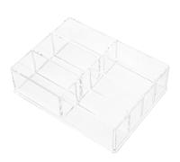 DECHOUS Boîte de Rangement pour Cosmétiques en Acrylique Transparente 7 Compartiments et Clapets Amovibles pour Usage Professionnel ou Personnel