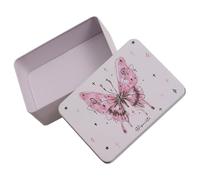 DECHOUS Boîte de Rangement Rectangulaire en Métal Petite Taille avec Couvercle Boîte à Biscuits en Fer Blanc pour Bonbons et Friandises Couleur Lait Crème pour Décoration de Bureau et