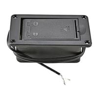 DECHOUS Boîtier de Batterie en Plastique Noir Couvercle à Charnière, Compartiment pour 2 Piles 9v, Compatible Micros Actifs Guitare et Basse - Accessoire Remplacement Batterie