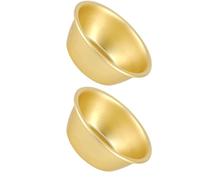 DECHOUS Bols en Aluminium Doré 12 CM Lot de 2, Vaisselle Coréenne pour Macgeolli, Riz, Soupe et Plats à Emporter
