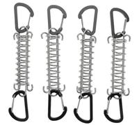 DECHOUS Boucle Ressort Tente Multi-Fonction 4 pcs, tendeur Corde INOX Portable, Fixation Ressort Durable pour Camping et Plein air