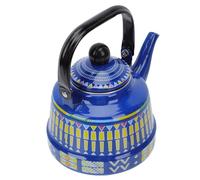 DECHOUS Bouilloire Émaillée 17 L Bleue pour Cuisinière à Induction Marmite à Eau Bouillante en Acier Inoxydable Théière Géométrique Vintage Cuisine et Théière Ancienne