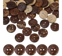 DECHOUS Boutons de Couture en Coquille de Noix 20 MM 100 Pcs, Boutons Décoratifs Rétro 2 Trous, Accessoires de Couture DIY pour Vêtements, Manteaux et Créations Artisanales