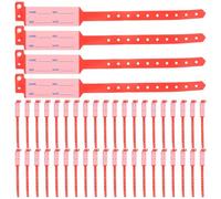 DECHOUS Bracelets D'identification Hospitaliers en Milieu Hospitalier et Soins Infirmiers en Pvc Rouge Lot de 100 Ajustables et Prêts pour Urgence, pour Patients Adultes