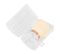DECHOUS Brosse à Poudre Manucure en Fibres Synthétiques Blanches Manche Transparent Ergonomique Nettoyante pour Ongles et Maquillage Brosse Exfoliante Légère Usage Domestique et