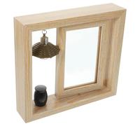 DECHOUS Cadre Photo Commémoratif et Urne Funéraire Compacte 4 X 3 CM pour Cendres, Cadre Bois 21 X 23 CM, Photo, Décoration Souvenir pour Maison