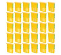 DECHOUS Cages à Reine Circulation d'air Optimale Lot de 50 en Plastique Jaune Équipement Apicole Polyvalent pour Élevage et Transport des Abeilles pour Apiculteurs Professionnels
