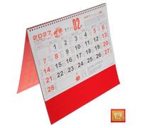 DECHOUS Calendrier Mural Chèvre 2027 en Papier, Dates Lunaires et Solaires | Style Traditionnel Nouvel An Chinois, à Suspendre au Mur, Usage Maison la Cuisine, Résiste au Curling la Décoloration
