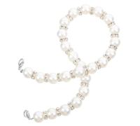 DECHOUS Chaîne de Paquet en Perles Blanche Accessoire Élégant Métal et Plastique, Facile à Installer pour Paquet à Main et Bandoulière pour Porter Quotidien