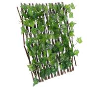 DECHOUS Clôture Rétractable en Fausses Feuilles Vertes pour Jardin et Balcon, Décoration Réaliste sans Entretien, Panneau Extensible en Bois et Tissu Soie