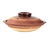 DECHOUS Cocotte en Terre Cuite 900 Ml, Pot à Cuisson 24 Cm sans Émail, Compatible Feu de Gaz, Marmite Traditionnelle pour Soupes, Ragoûts et Cuisson Maison