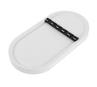 DECHOUS Coffret Outils Manucure avec Plateau Ovale en Plâtre Blanc et Support Pinceaux en Plastique, Construction Robuste pour Rangement Sécurisé, pour Salon ou Usage à Domicile