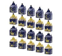 DECHOUS Coffret Ramadan 20 Pièces en Papier Robuste avec Motifs Lune et Mosquée, Boîte à Friandises pour Fête de L'aïd Moubarak, Emballage Présent Réutilisable pour Chocolats et Bonbons