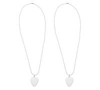 DECHOUS Collier Pendentif Médiator Cœur Transparent Étui Rangement pour Guitare Électrique et Acoustique Lot de 2 Pièces Chaîne Longue Unisexe Bijou Musical Hypoallergénique pour