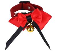 DECHOUS Collier pour Perroquet Rouge Nœud Ajustable et Clochette, Design Polyvalent en Tissu Léger pour Fêtes de Noël et Occasions Festives