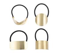 DECHOUS Cordons à Cheveux en Alliage de Zinc Or, Lot de 4 Pièces, Élastiques pour Fixer Coiffure sans Glisser, Accessoires Élégants pour Femmes Lors Maquillage ou Sport