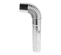 DECHOUS Coude de Cheminée INOX 6 Cm Rallonge 6x26 Cm pour Poêle de Camping, Conduit de Fumée Résistant Haute Température, Accessoire Extérieur Polyvalent pour Poêles et Tentes