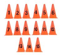 DECHOUS Coupe du Monde Cônes D'activité Extérieure 15 Petits Cônes en Plastique Orange et Équipement de Formation pour Athlètes pour Entraînement Football Bâton