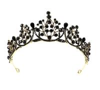 DECHOUS Couronne Baroque Vintage Noire pour Mariée Bandeau D’Accessoire de Tête Légère en Matériaux Écologiques Décoration Élégante pour Mariage Anniversaire et Fêtes