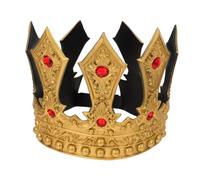 DECHOUS Couronne De Roi Médiévale Pour Couronne De Prince Pour Accessoire De Costume Pour Cosplay Et Anniversaire Ajustable Et Détails Éblouissants or