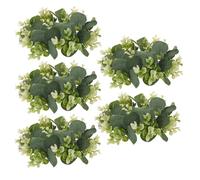 DECHOUS Couronnes de Bougies Mini 5 Pièces Eucalyptus Vertes Anneaux Ronds en Tissu pour Décoration de Porte et Centres de Table Fête et Mariage