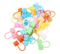 DECHOUS Couvercles de Paille en Silicone Réutilisables 48 Pcs Embouts Universels Multicolores pour Pailles Protection Anti-Poussière Compatibles Smoothies et Boissons Froides Silicone