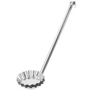 DECHOUS Cuillères à Frire en Acier Inoxydable Robustes, 5 Pièces Manche Long, Moules pour Beignets de Crevettes et Snacks Faits Maison, Ustensiles Cuisine Pratiques