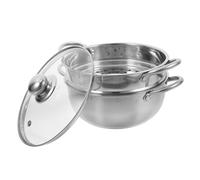 DECHOUS Cuit Vapeur Inox Double Marmite Vapeur Polyvalente Compatible Induction Gaz Électrique Pour Légumes Poissons Volaille Faitout Avec Couvercle Ergonomique Et Capacité Spacieuse Steam