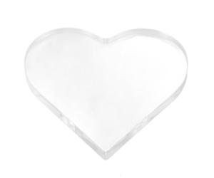 DECHOUS Décoration Cœur en Acrylique Transparent pour Bureau, Présent DIY | Plaque Réutilisable à Personnaliser, Finition Lisse et Claire, pour Bases DIY, Breloques de Paquet, Enseignants