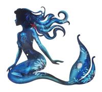 DECHOUS Décoration Murale Sirène en Métal Robuste, pour Jardin et Terrasse, Décoration Extérieure Résistante aux Intempéries, Panneau Décoratif Unique pour Pelouse et Patio, Art Mural