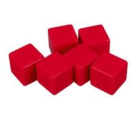 DECHOUS Dés Multifonctionnels Soi-Même Lot de 6 Cubes Rouges en Plastique Inscriptibles 33 MM pour Apprentissage et Jeux de Société Éducatifs