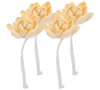 DECHOUS Diffuseur De Fleurs Blanches 4Pcs Fleur De Sola Mélangée Avec Diffuseur De Mèche De Coton Ensemble Diffuseur Créatif En Forme De Fleur Bricolage Fleur Artisanat Fausse Fleur