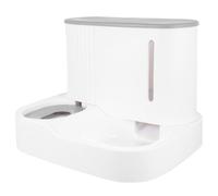 DECHOUS Distributeur Automatique d'eau et Gamelle Amovible pour Chat et Chien Bol Multifonction avec Capacité Importante pour Alimentation Continue Design Cylindrique Moderne Gris Facile