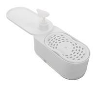 DECHOUS Distributeur de Savonnette Liquide Vaisselle Rechargeable Blanc 400 Ml Pompe Anti-fuite Cuisine et Salle de Bain, Flacon-pompe Doseur Précis et Organisateur Évier Pratique