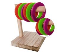 DECHOUS Éducatif Interactif en Bois pour Perroquet, Anneau de Stimulation Mentale Solide, D'interaction pour Petits Oiseaux et Perruches, Outil de Développement Intellectuel pour Oiseaux