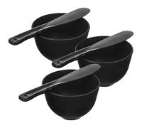 DECHOUS Ensemble Bol Mélangeur Silicone 3 Pièces Spatules Applicatrices Plates pour Masque Visage DIY, Bols Profonds Anti-Débordement, Outil Soin Peau Professionnel et Maison Réutilisable