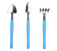 DECHOUS Ensemble De 3 Outils De Jardin, Pelle Et Râteau pour Pots De Fleurs, des Plantes Intérieur Et Extérieur, Poignée Antidérapante, Design Portable