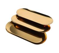 DECHOUS Ensemble De 3 Plateaux en Acier Inoxydable pour Décoration Alimentaire Plateau pour Hôtel Restaurant Maison Entrée Bougies