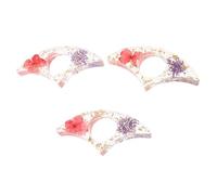 DECHOUS Ensemble de 3 Porte-pages en Résine Fleurs Séchées, Support Pouce Créatif pour Lecture et Étude, Maintien des Pages Ouvertes Élégant et Floral