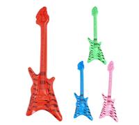 DECHOUS Ensemble de 4 Guitares Gonflables Rock en Pvc 60 Cm, Jouets Instruments Gonflables Sangle, Décoration Années 80-90 pour Fêtes, Anniversaires et Mariages, Couleur Couleur Aléatoire