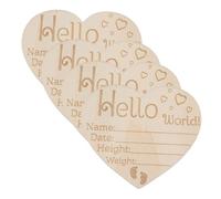 DECHOUS Ensemble De 4 Panneaux De Croissance En Bois Uniques Pour Bébé Annonce De Naissance En Forme De Cœur Accessoire Photo Décoratif Pour Chambre Denfant