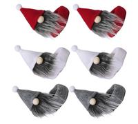 DECHOUS Ensemble de 6 Housses pour Bouteilles de Vin Décoratives GNOME de Noël en Tissu Léger Multicolores Accessoires Festifs pour Décoration de Verres et Bouteilles Lors des Fêtes de