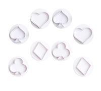DECHOUS Ensemble de 8 Emporte-pièces en Plastique pour Biscuits Forme Cartes à Jouer, Outil de Cuisson Flexible et Sûr pour Pâtisserie DIY
