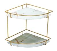 DECHOUS Étagère d'angle Triangulaire Cuisine, Forte Capacité de Charge pour Salle de Bain à Deux Niveaux et Facile à Nettoyer, pour Bureau et Plan de Travail