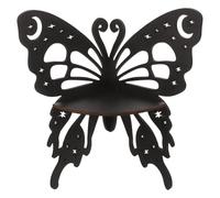 DECHOUS Étagère Murale d'angle en Bois Foncé avec Pierre Cristal, Support Décoratif Unique pour Organiser Petits Objets Salon ou Bureau