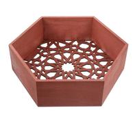 DECHOUS Étagère Murale Hexagonale en Bois Naturel Cuisine et Salon, Support Pot de Fleur et Décoration Murale, 1 Pièce, Style Rustique et Fonctionnel